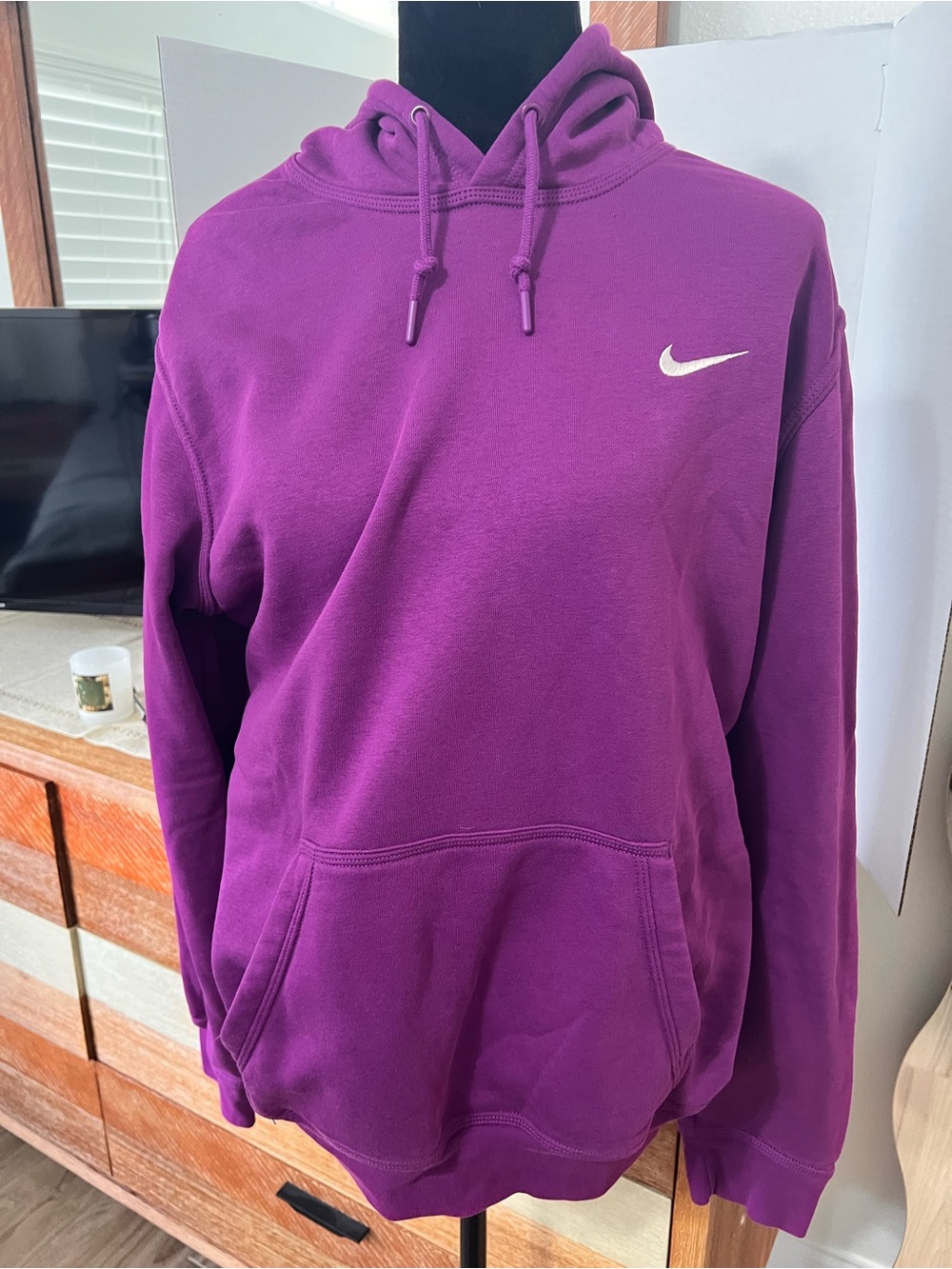 Nike Purple Pullover Hoodie with White Swoosh